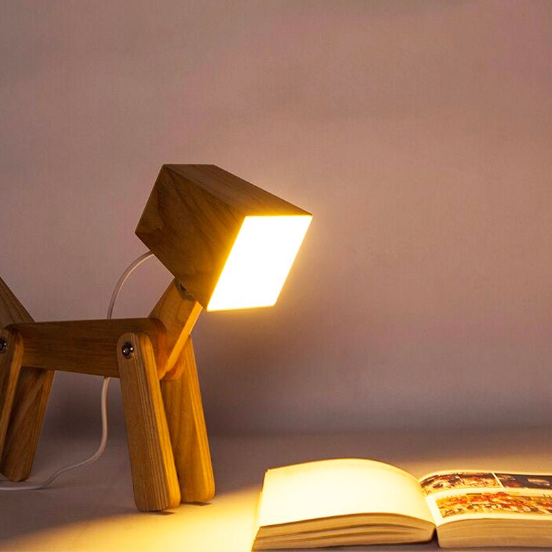 Lampe de chevet « Chien en Bois »