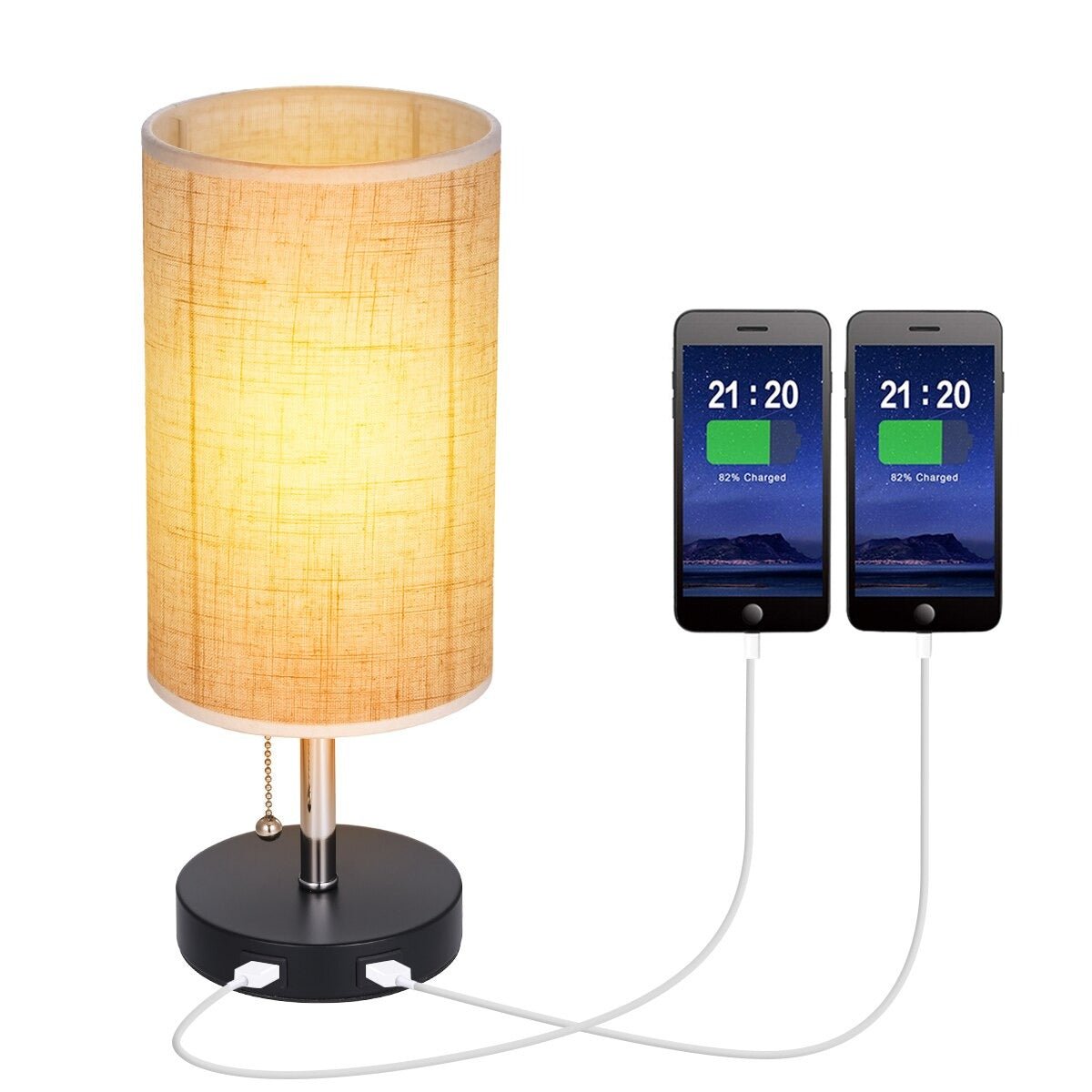 Lampe de chevet avec Chargeur Style Scandinave