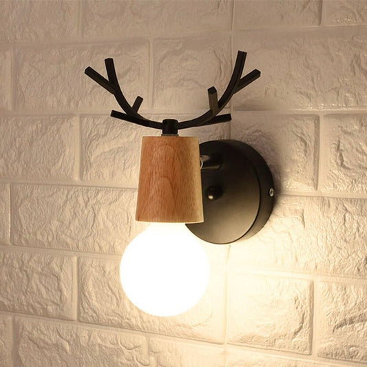 Lampe de chevet Murale Cerf en Bois