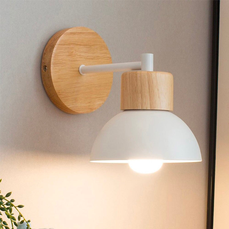 Lampe murale rétro en bois pour chevet