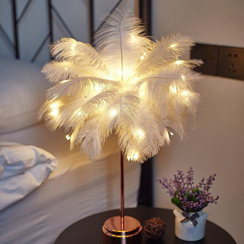 Lampe de chevet Deluxe Plumes LED