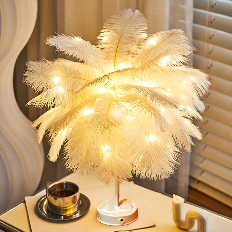 Lampe de chevet Deluxe Plumes LED