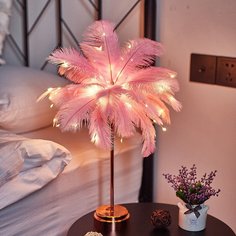 Lampe de chevet Deluxe Plumes LED