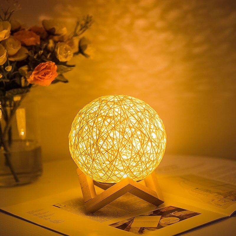 Lampe de chevet Rotin Lune - Collection Lunaire