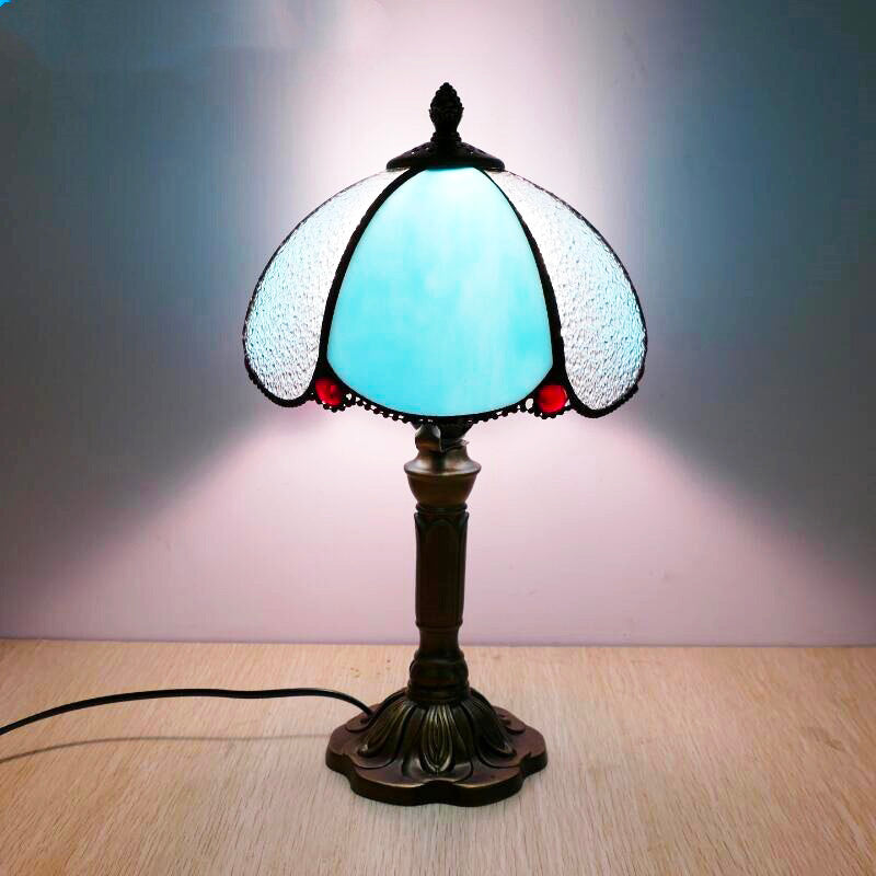 Lampe de chevet Vintage Tiffany Bleue Deluxe