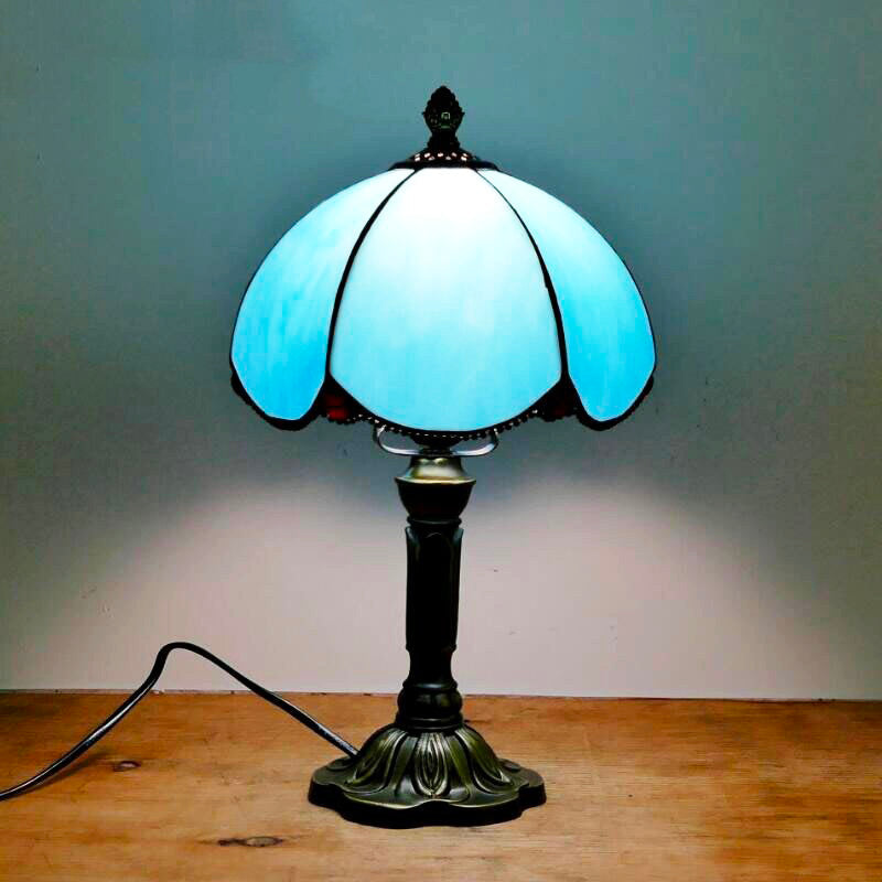 Lampe de chevet Vintage Tiffany Bleue Deluxe