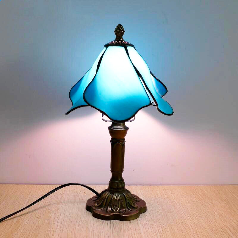 Lampe de chevet Vintage Tiffany Bleue Deluxe